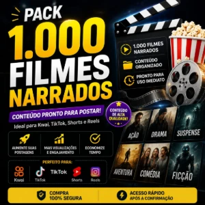 Pack de 1.000 cortes de Filmes Narrados Virais  - Vídeos e Cortes Cortes Virais