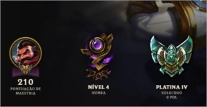 Conta League of legends PLATINA 4 LOL