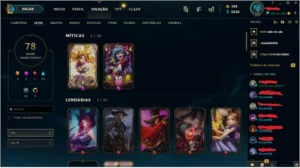 Conta League of Legends | 5 anos |Platina 4 | 78 Skins LOL