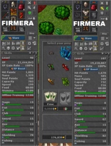 EK 107, RP 90 FIRMERA 170K BANK SEM QUESTS IMPORTANTES - Tibia