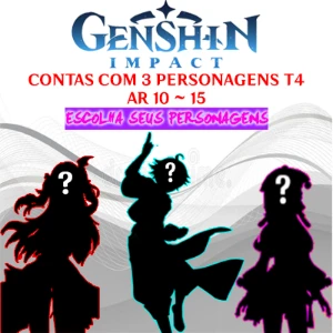 Contas AR 10 ~ 15 Com 3x Personagens T4 | Genshin Impact