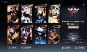 Conta mobile legends full heróis e emblemas com skins