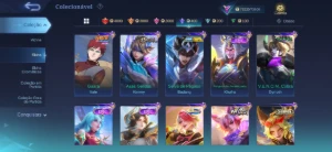 Conta mobile legends full heróis e emblemas com skins