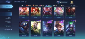 Conta mobile legends full heróis e emblemas com skins