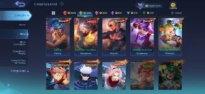 Conta mobile legends full heróis e emblemas com skins