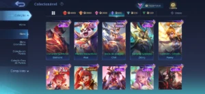 Conta mobile legends full heróis e emblemas com skins