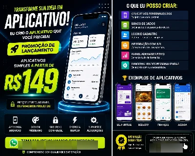 🚀 Crie Seu Próprio Aplicativo Por Apenas R$149! 📱🔥 - Serviços Digitais