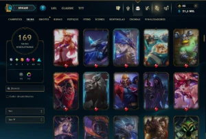 Unranked com TODOS os Champs e 169 Skins ( Nivel 424 ) - League of Legends LOL