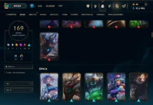 Unranked com TODOS os Champs e 169 Skins ( Nivel 424 ) - League of Legends LOL