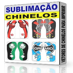 Vetores Chinelo Times Futebol Sublimação Pronta P/ Imprimir - Serviços Digitais