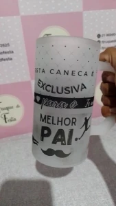 Caneca de Chopp em Vidro Jateado 450 ml - Pai