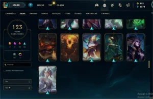 CONTA LEAGUE OF LEGENDS - 123 Skins - Unranked LOL