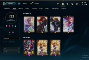 CONTA LEAGUE OF LEGENDS - 123 Skins - Unranked LOL