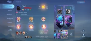 conta mobile legends quase todas skin 500 skin e muito mais
