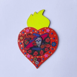 Enfeite de Parede Catrina Vermelha - Artesanato e Personalizados