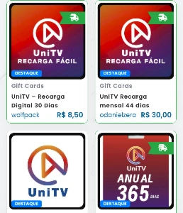 Lista Secretas Top Fornecedores De Gift Card UNITV - Gift Cards