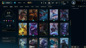 conta de league of legends 69 skins LOL