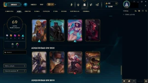 conta de league of legends 69 skins LOL