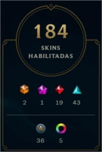 Conta LVL213 ,184 Skins,54 Emotes,243 icon prata 3 solo/flex - League of Legends LOL