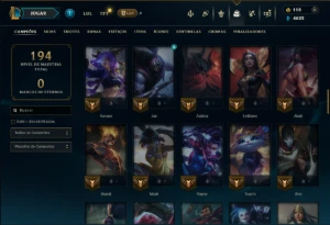 Mestre com 80 Champs e 15 Skins ( 215 PDL ) - League of Legends LOL