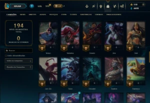 Mestre com 80 Champs e 15 Skins ( 215 PDL ) - League of Legends LOL