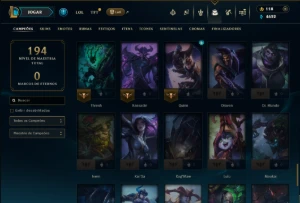 Mestre com 80 Champs e 15 Skins ( 215 PDL ) - League of Legends LOL
