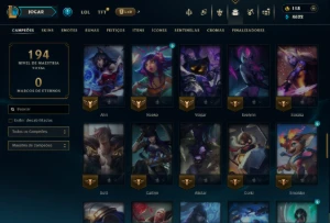 Mestre com 80 Champs e 15 Skins ( 215 PDL ) - League of Legends LOL