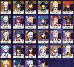 Conta 100% F2P Genshin Impact - AR 56 - NA - Ayaka + Arma T5