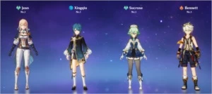Conta Genshin Impact Jean + Xingqiu + Sucrose [ Rank 7 ]