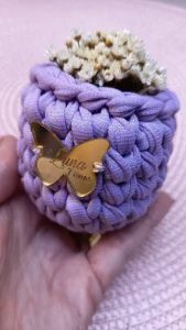 Mini Cachepô de Crochê - Artesanato e Personalizados
