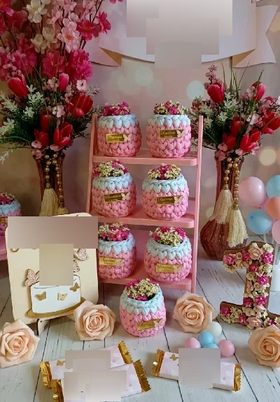 Mini Cachepô de Crochê - Artesanato e Personalizados