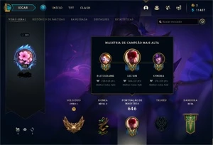 Conta LoL 330 Skins, 541 ícones e Todos os Champions - League of Legends