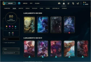 Conta de lol Ouro 3 80 skins! - League of Legends