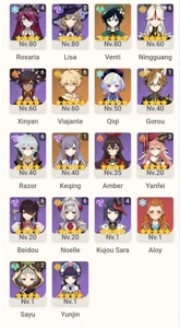 Conta genshin com 14 Personagens T5 e 4 armas T5 - Genshin Impact