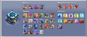 Cv13 quase full defesas barato com sexto construtor - Clash of Clans