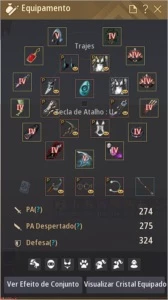 Conta Black Desert SA. Feiticeira com 275 de PA com Kutum.