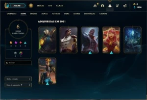 Conta ouro 2 com 36 Champs e 6 Skins - League of Legends LOL