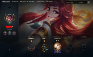 Conta LoL com skin Lux prestígio borda rara 2022 - League of Legends