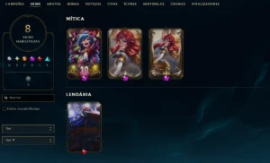 Conta LoL com skin Lux prestígio borda rara 2022 - League of Legends
