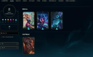 Conta LoL com skin Lux prestígio borda rara 2022 - League of Legends