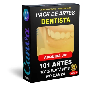 Pack Canva Dentista Vol 1 - 101 Artes Editáveis - Serviços Digitais