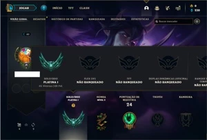 Conta Platina 1 com 68 PDL, 28 Champs e 5 Skins - League of Legends LOL