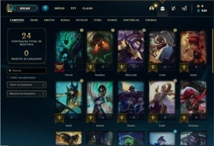 Conta Platina 1 com 68 PDL, 28 Champs e 5 Skins - League of Legends LOL