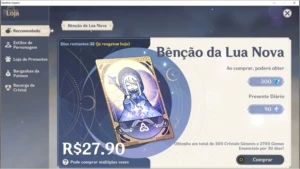 conta ar 52 7 personagens t5 2 armas t5 e 32 dias de benção - Genshin Impact