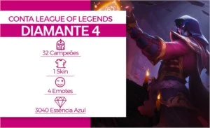 CONTA LEAGUE OF LEGENDS |DIAMANTE 4 • 32 CAMPEÕES • HIGH MMR LOL