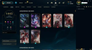 Conta League of legends 1443 SKINS + chromas e PAX JAX e TFT LOL