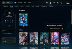 Conta prata 1 com 18 skins e 42 champs - League of Legends LOL