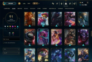Conta Ouro 2 com 135 Champs e 91 Skins ( MONO ADC ) - League of Legends LOL