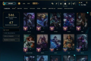 Conta Ouro 2 com 135 Champs e 91 Skins ( MONO ADC ) - League of Legends LOL