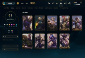 Conta Ouro 2 com 135 Champs e 91 Skins ( MONO ADC ) - League of Legends LOL